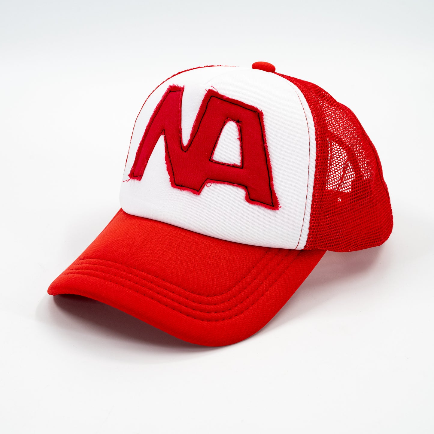 red trucker hat