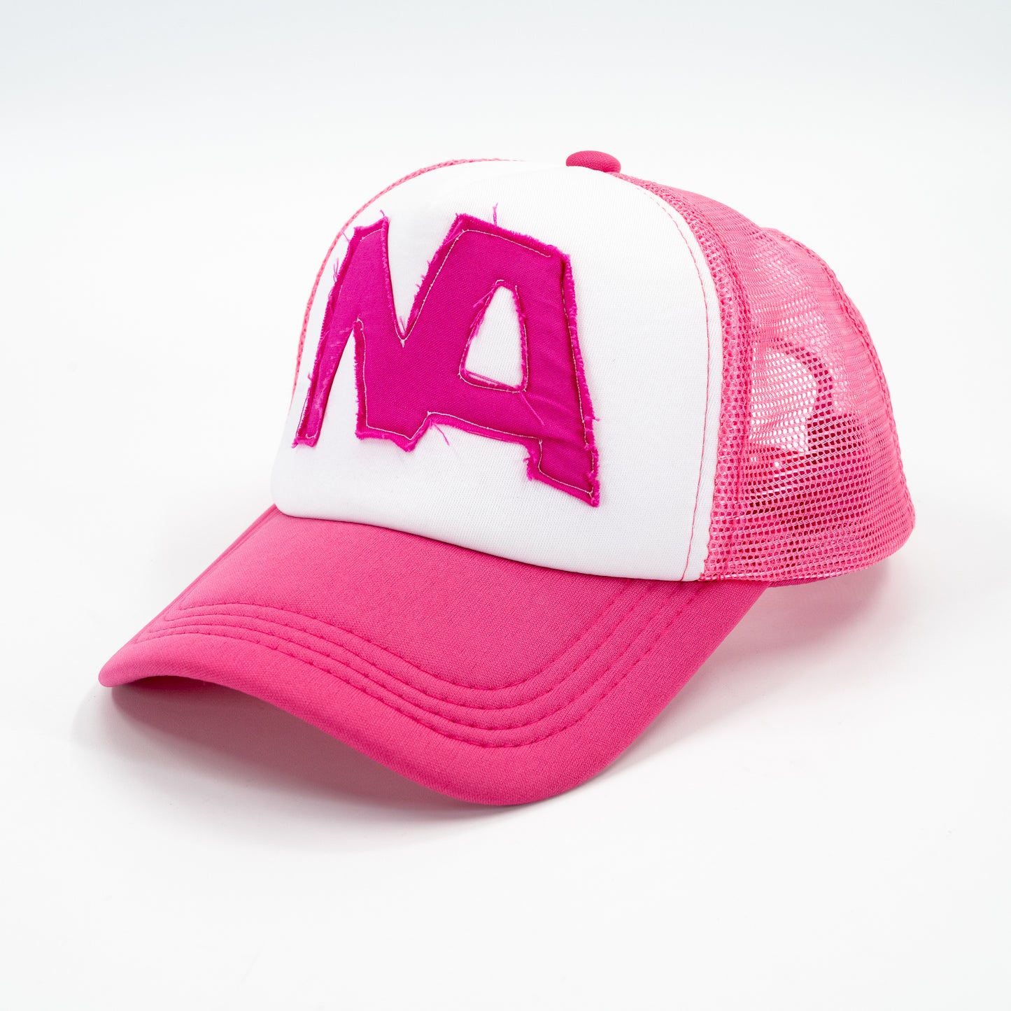 pink trucker hat