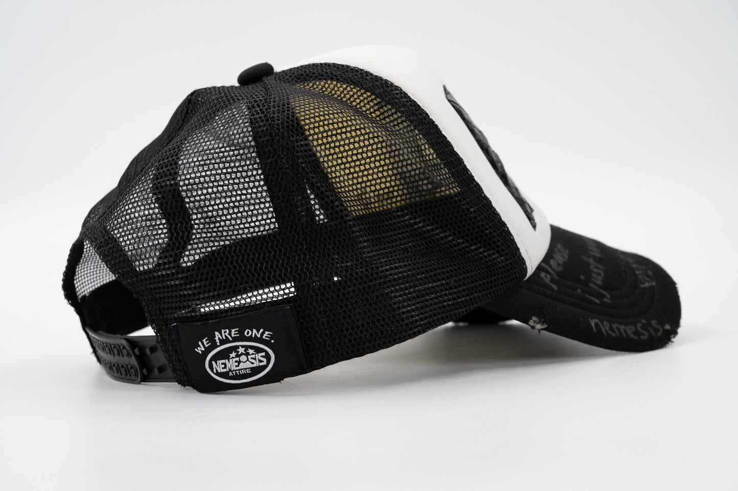 scribble trucker hat