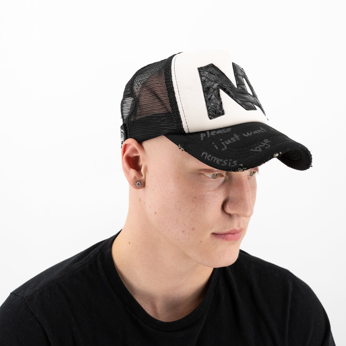 scribble trucker hat