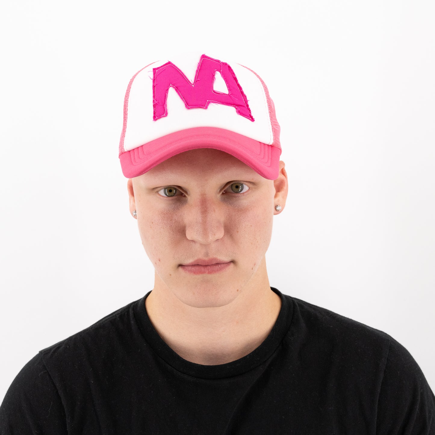 pink trucker hat